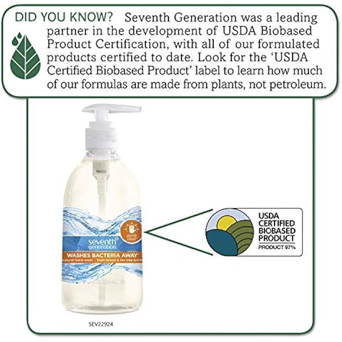 Seventh Generation LEMON/TEA TREE NATURAL HAND WASH (CARTON OF 8) - Image 2